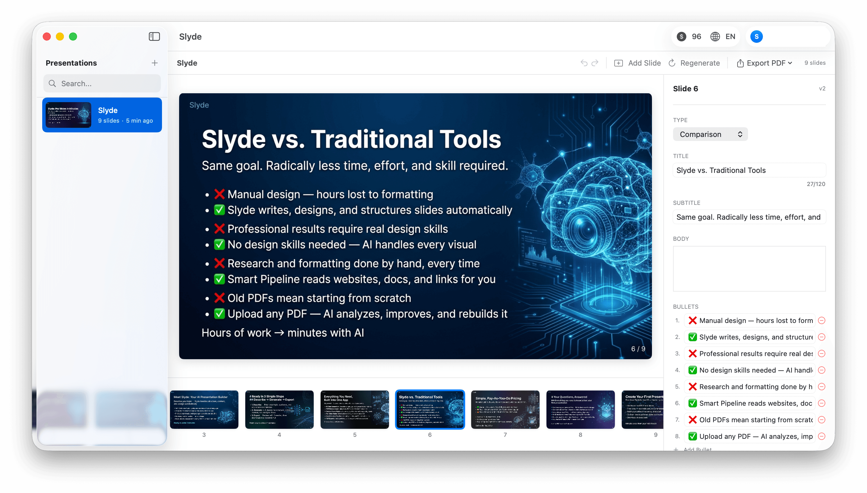 Slyde — macOS app editor preview